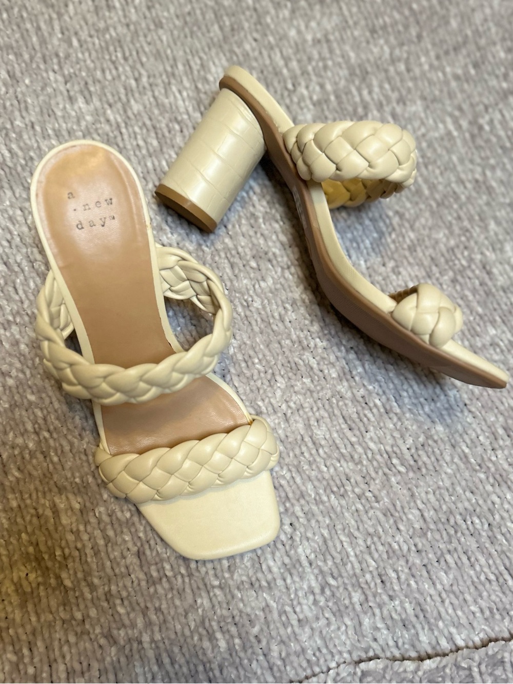 A New Day Basil Braided Block Heel Slide Sandal 7.5